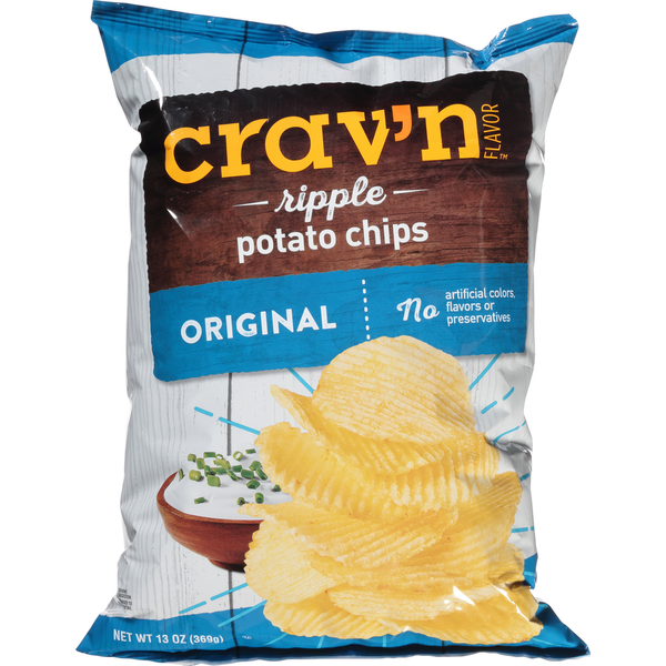 Crav'n Flavor Potato Chips, Original, Ripple