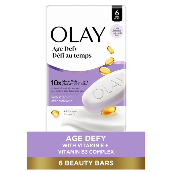 Olay Defying Bar Soap with Vitamin E and Vitamin B3 Complex Beauty Bars