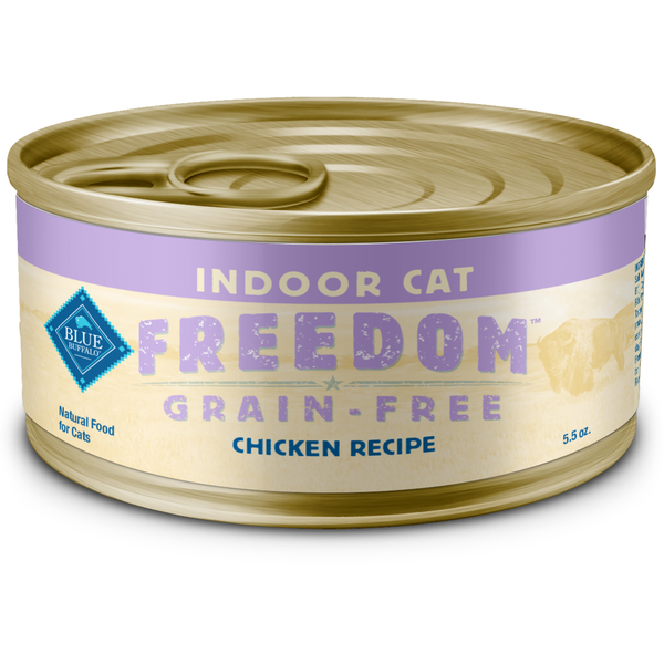 Blue Buffalo Freedom Grain Free Natural Adult Pate Wet Cat Food, Indoor Chicken