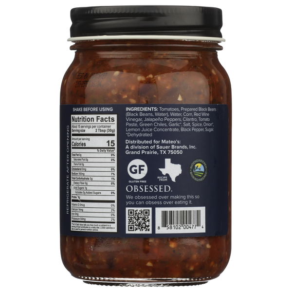 Mateo's Gourmet Salsa Mateo's Black Bean & Corn Salsa
