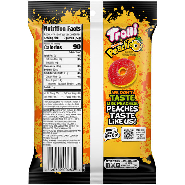 Trolli Gummi Candy, Peachieos