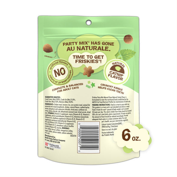 Purina Friskies Made in USA Facilities, Natural Cat Treats, Party Mix Natural Yums Catnip Flavor