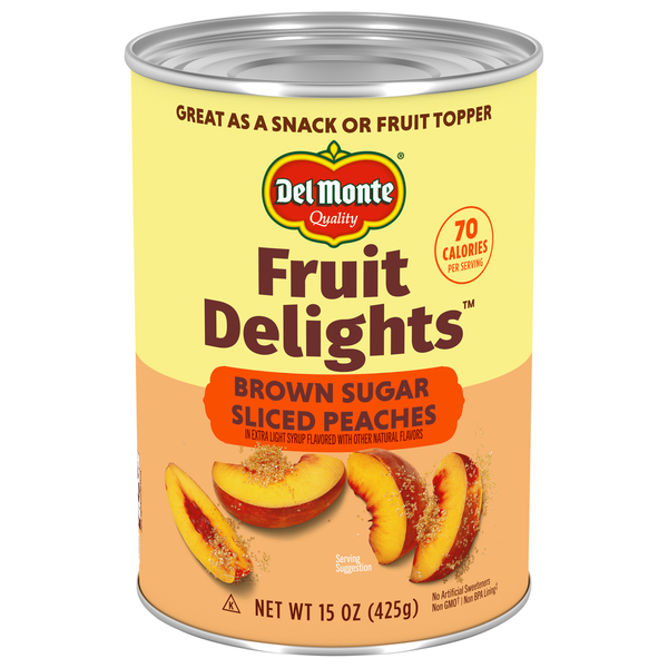 Del Monte Brown Sugar Sliced Peaches in Extra Light Syrup