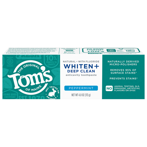 Tom's of Maine Whiten + Deep Clean Peppermint Toothpaste