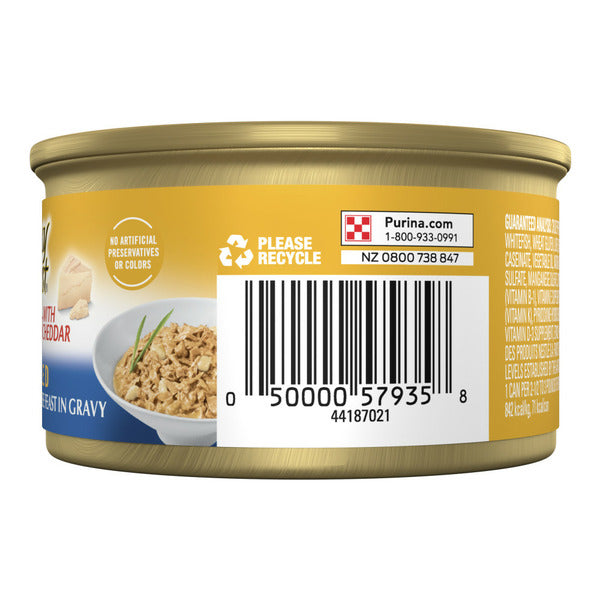 Purina Fancy Feast Gravy Wet Cat Food, Delights Grilled Whitefish & Cheddar Cheese Feast in Gravy