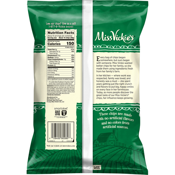 Miss Vickie's Sour Cream Herb & Onion Kettle Cooked Potato Chips