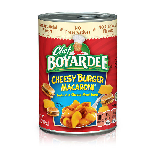 Chef Boyardee Cheesy Burger Macaroni in Cheesy Meat Sauce, Ready-to-Eat Meal