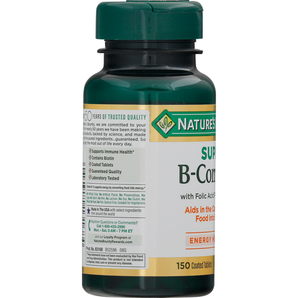 Nature's Bounty Vitamin B-Complex, Super, Coated Tablets