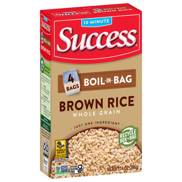 Success Boil-In-Bag Whole Grain Brown Rice, Non-Gmo, Gluten-Free