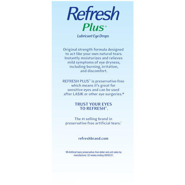 Refresh Plus Lubricant Eye Drops Preservative-Free Artificial Tears