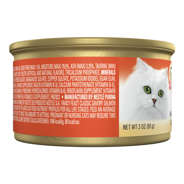 Purina Fancy Feast Salmon Feast Classic Grain Free Wet Cat Food Pate