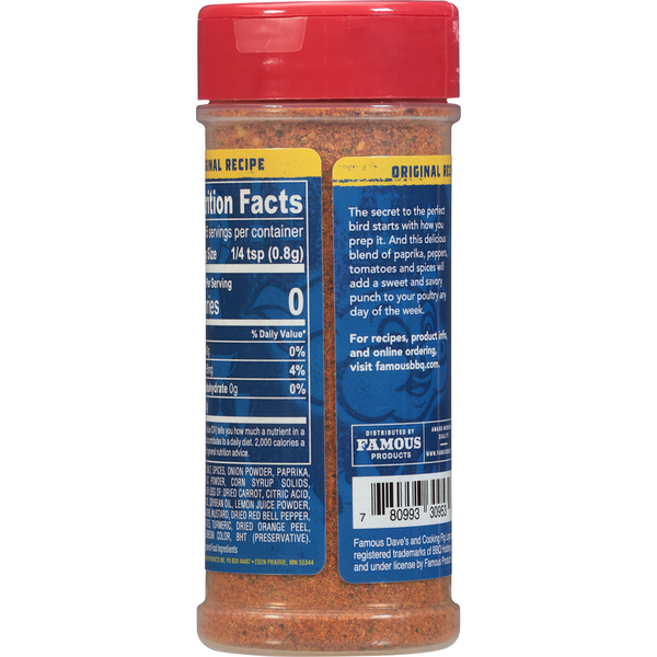 Famous Dave's Seasoning, Chicken Rub, Mild