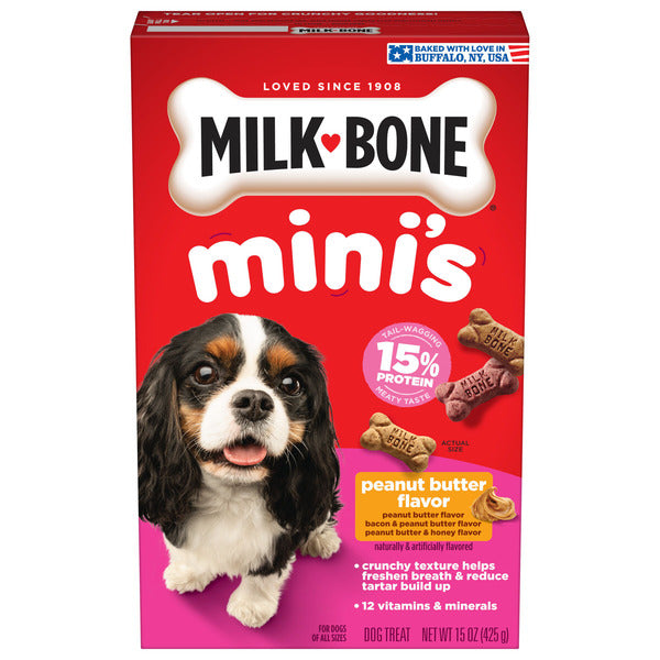 Milk-Bone Mini's Peanut Butter Flavor Dog Treats - 15-Ounce