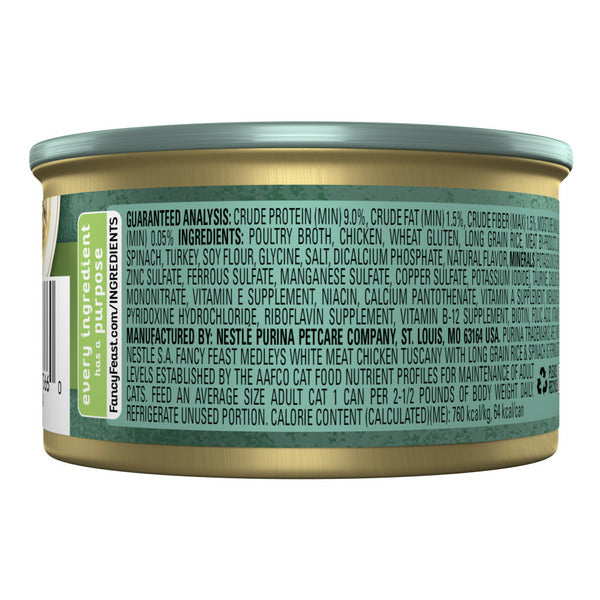 Purina Fancy Feast Wet Cat Food, Medleys White Meat Chicken Tuscany With Long Grain Rice & Greens