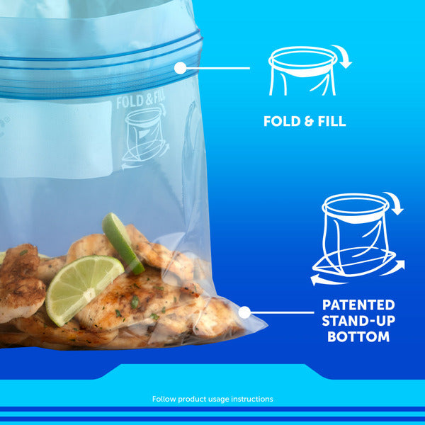 Ziploc Freezer Bags with Stay Open Design for Easy Filling