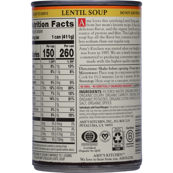Amy's Kitchen Organic Lentil Soups