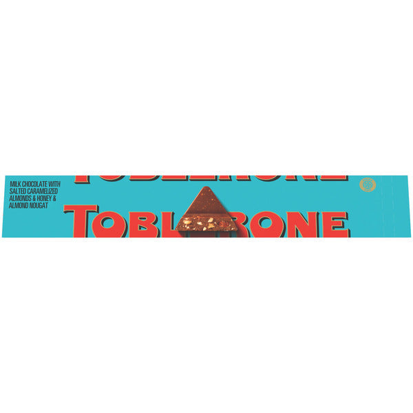 TOBLERONE Milk Chocolate Bar With Salted Caramelized Almonds And Honey And Almond Nougat 3.53 oz