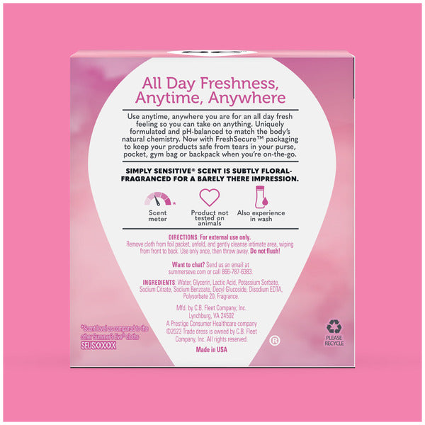 Summer's Eve Feminine Cleansing Wipes, Simply Sensitive