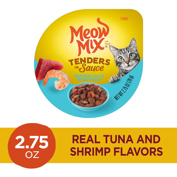 Meow Mix Tender Favorites with REAL Tuna & Whole Shrimp in Sauce, Wet Cat Food