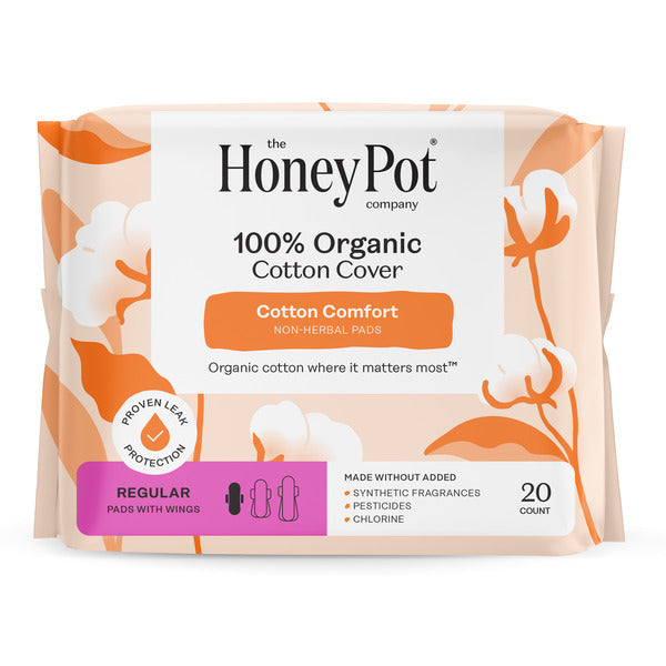 The Honey Pot Company 100% Organic Cotton Comfort Cover Regular Pads
