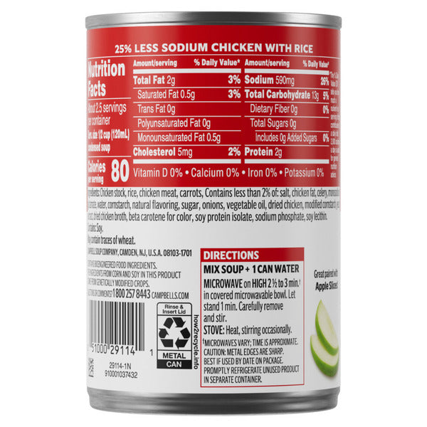 Campbell's 25% Less Sodium Chicken with Rice Soup
