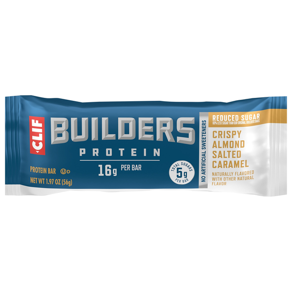 Builders Reduced Sugar Crispy Almond Salted Caramel Protein Bar