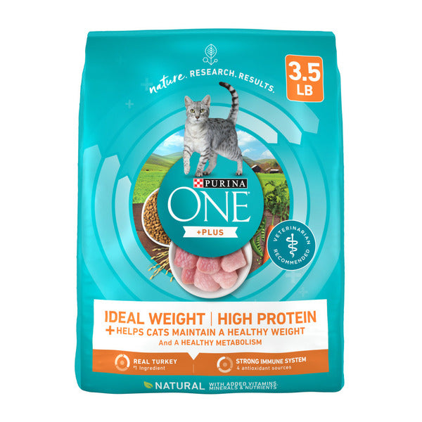 Purina ONE High Protein, Healthy Weight Dry Cat Food, +Plus Ideal Weight With Turkey
