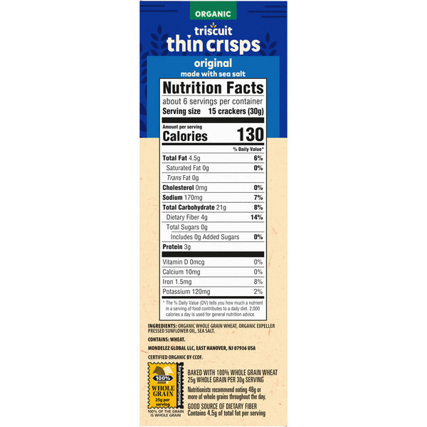 TRISCUIT Organic Original Thin Crisps Crackers