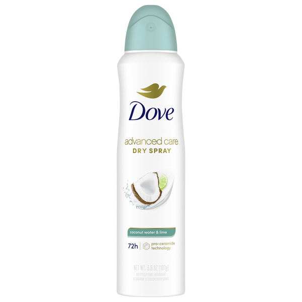 Dove Antiperspirant Deodorant, Advanced Care, Coconut Water & Lime, Dry Spray
