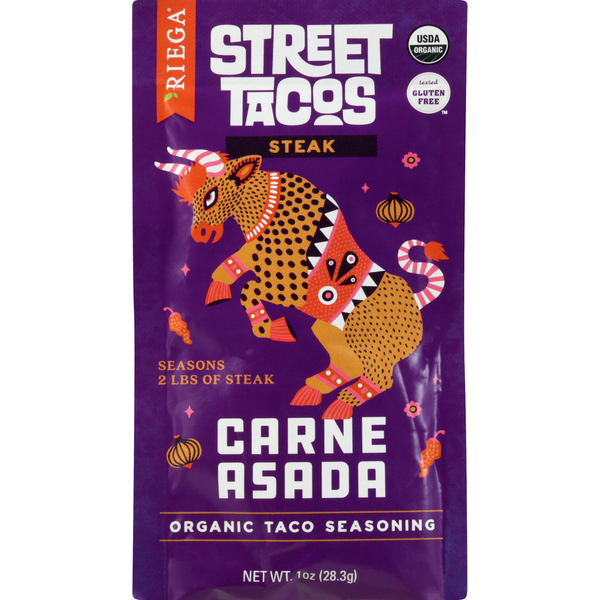 Riega Taco Seasoning, Organic, Carne Asada, Steak