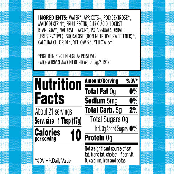 Smucker's Sugar Free Apricot Preserves Sweetened with Splenda