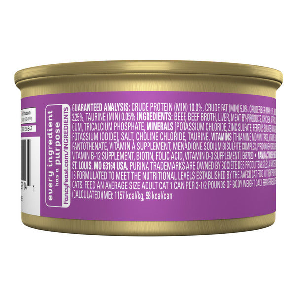 Purina Fancy Feast Tender Beef and Liver Feast Classic Grain Free Wet Cat Food Pate