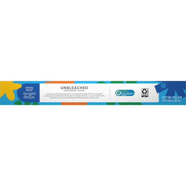 Simply Done Parchment Paper, Unbleached, 45 Square Feet