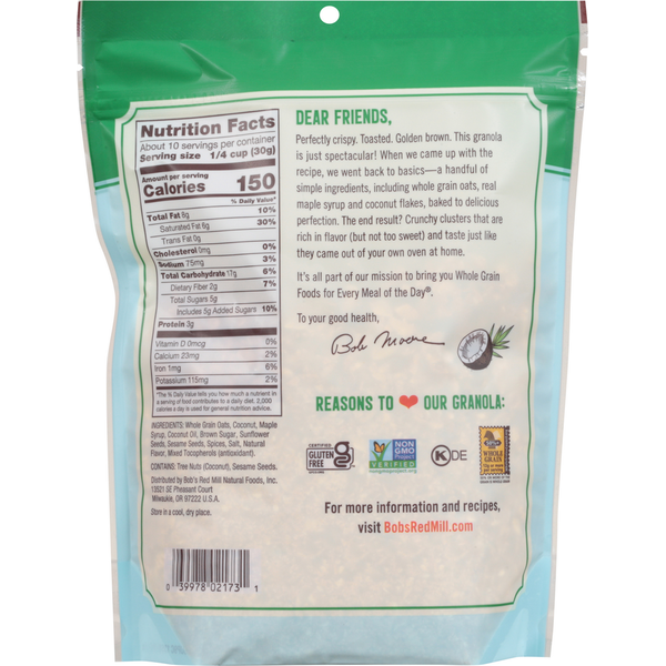 Bob's Red Mill Homestyle Coconut Spice Granola