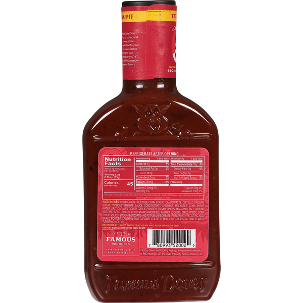 Famous Dave's BBQ Sauce, Texas Pit, Medium