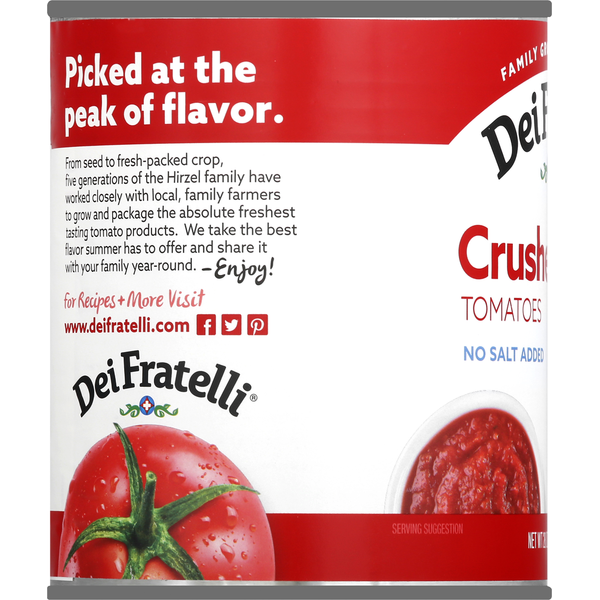 Dei Fratelli Tomatoes, No Salt Added, Crushed
