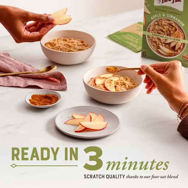 Bob's Red Mill Instant Oatmeal, Whole Grain, Apple & Cinnamon