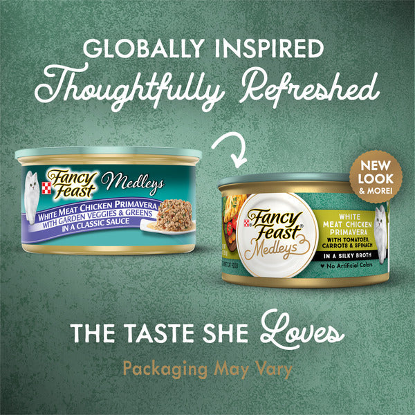 Purina Fancy Feast Gravy Wet Cat Food, Medleys White Meat Chicken Primavera