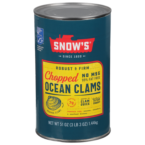Snow's Chopped Robust & Firm Ocean Clams