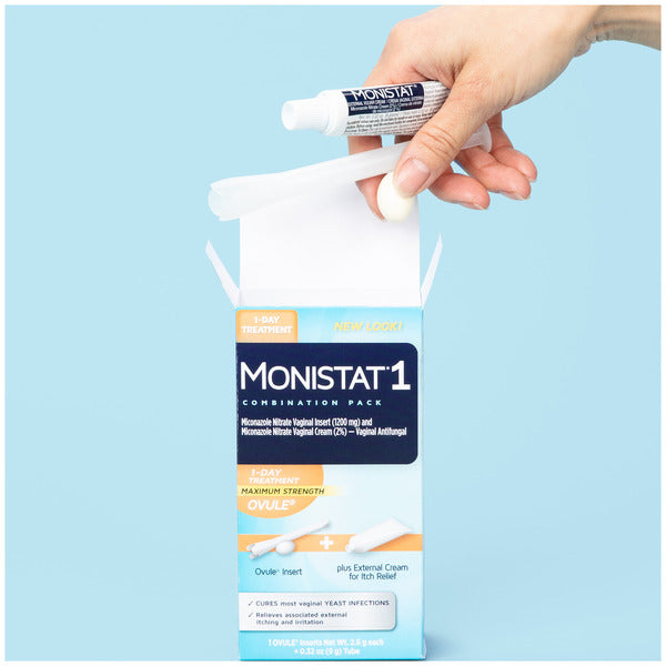 MONISTAT 1-Day Yeast Infection Treatment 1 Ovule Insert & External Itch Cream