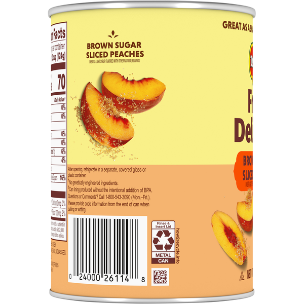Del Monte Brown Sugar Sliced Peaches in Extra Light Syrup