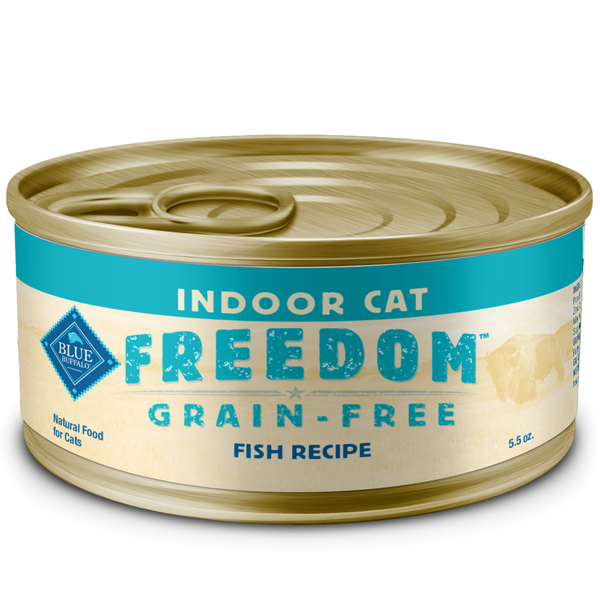 Blue Buffalo Freedom Grain Free Natural Adult Pate Wet Cat Food, Indoor Fish