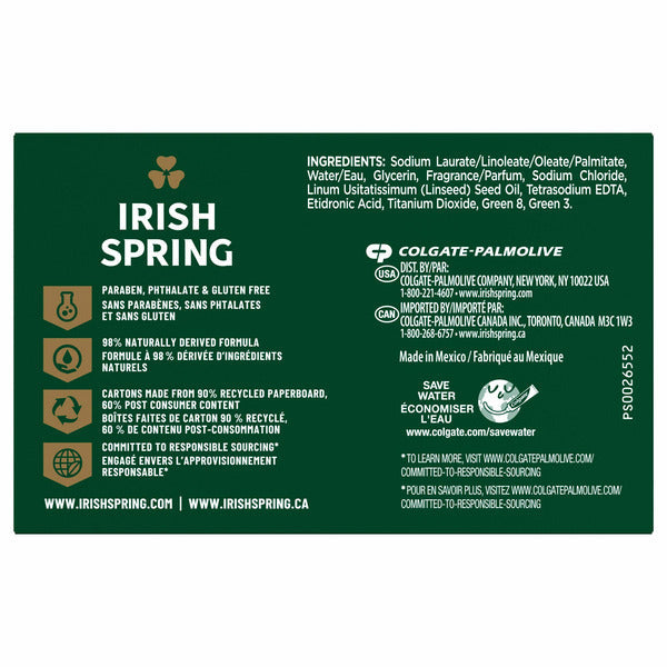 Irish Spring Men's Bar Soap, Original Clean