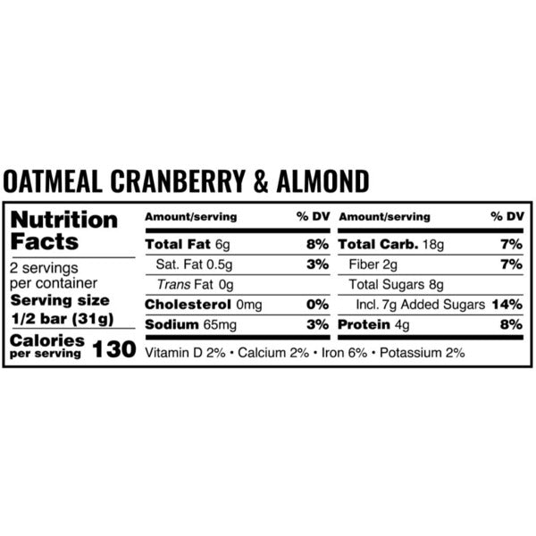 Kate's Real Food Organic Snack Bar, Oatmeal Cranberry & Almond