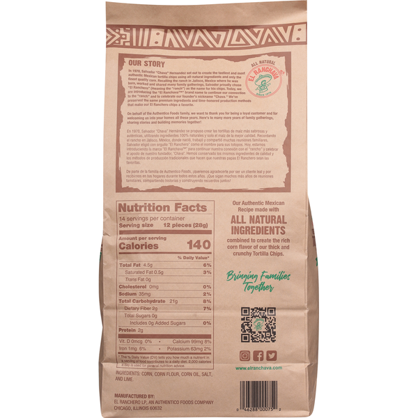 El Ranchava Authentic Mexican Homestyle Tortilla Chips