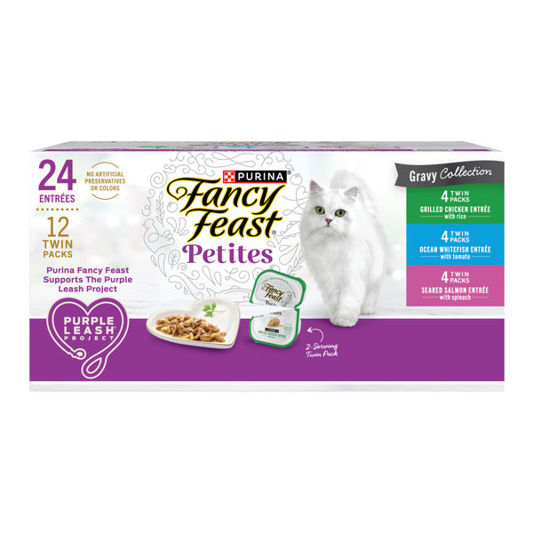 Purina Fancy Feast Gourmet Wet Cat Food , Petites Gravy Collection, break-apart tubs, 24 servings