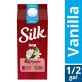 Silk Soy Milk, Vanilla, Dairy Free, Gluten Free, Delicious Vegan Plant Based Milk with 5 Essential Nutrients, 64 fl oz Half Gallon