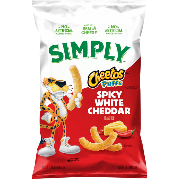 Cheetos Simply Puffs Cheese Snacks Spicy White Cheddar