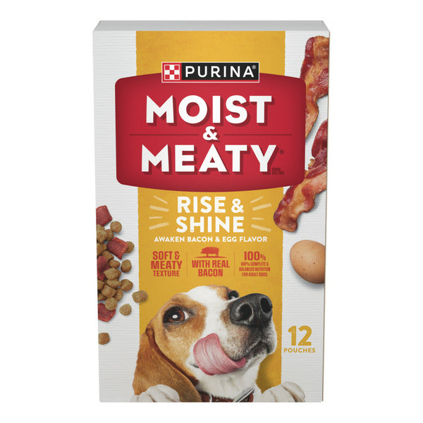 Purina Moist & Meaty Rise and Shine Awaken Bacon and Egg Flavor Soft Dog Food Pouches