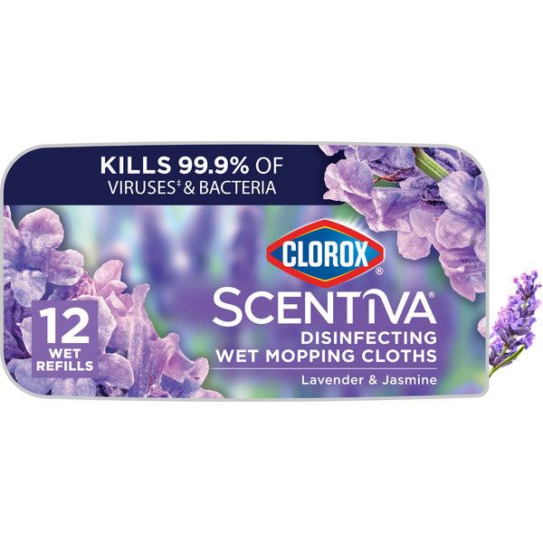 Clorox Scentiva Disinfecting Wet Mopping Cloths, Lavender and Jasmine